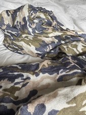 Hemisphere Kaschmir-Schal, Camouflage lila-khaki-off-white, neu, 70x200cm