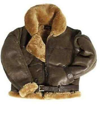 British Raf Airforce Bomberjacke Lammfell Lederjacke Jacke Leather Jacket  XXL