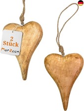 2X Holz Anhänger Herz je 15 x