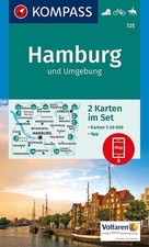 KOMPASS Wanderkarte Hamburg und Umgebung: 2 Wanderkarten 1:50000 im Set inklusiv