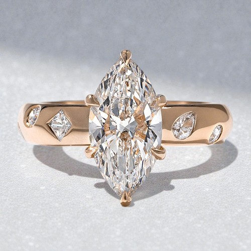 Diamant ehering 14k rotgold - diamant,