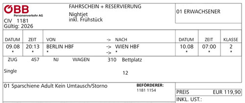 Bahn ticket berlin wien - bahn,