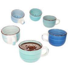 6er Set Blue Jumbotasse 400ml