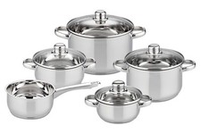 ELO GALACTICA Kochtopf-Set 5-teilig Topfset Kochtopf mit Glasdeckel Edelstahl