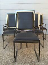 SECHS Vintage LEDER Sessel WILLY RIZZO Maison Jansen Charles Rega Delon Zevi