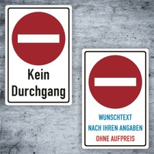 Verbotsschild Kein Durchgang verboten Kombi-Schild, Folie VP0122