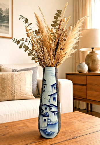 Dekorative porzellanvase mit - dekorative,