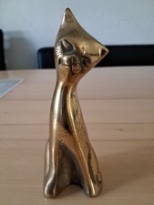 Figur, Katze, Messing, Vintage,ca. 14 cm