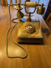 80er  Retro Telefon Marmor Stil Jugendstil Wählscheibe TAE Stecker Vintage