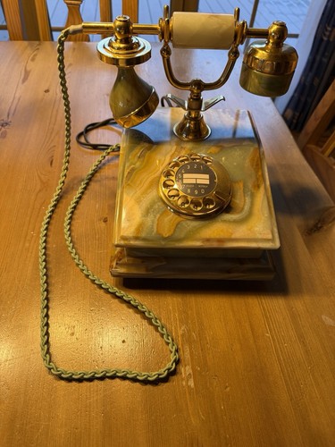 80er retro telefon marmor - ,