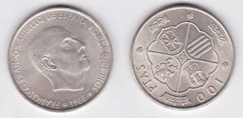 100 pesetas silber münze - pesetas,