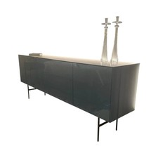 Kettnaker Sideboard Soma Lack Stahlblau Blau Hochglanz Gestell Dunkel 