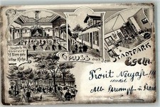 13654166 - 3253 Egeln Lithographie Gasthaus Etablissement Stadtpark  Garten