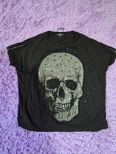 Philipp Plein T-Shirt Damen Skull Glitzer Totenkopf Gr.S
