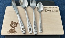 Kinderbesteck mit Gravur / Waldtiere / Personalisiert mit Namen / Geschenkidee