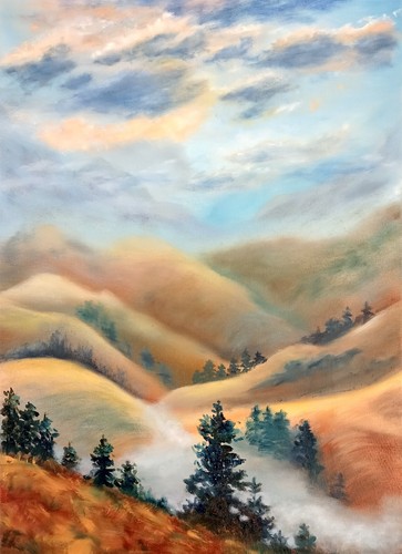 Berglandschaft ölbild 30x40 - berglandschaft,