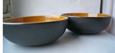 Melitta Ceracron, 2 Schüsseln, Kopenhagen, schwarzbraun/ocker, 60er Jahre