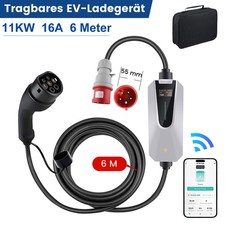 Typ 2 Ladekabel CEE 11 kW 16A 6M EV Mobile Wallbox Elektroauto Ladegerät APP