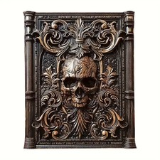 Totenkopf Holz Wandbild