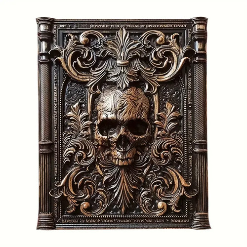 Totenkopf holz wandbild - totenkopf,