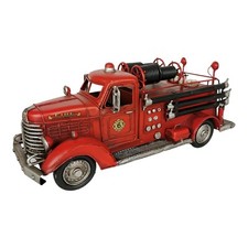 Blechmodell Feuerwehrauto 35cm Metallmodell US Feuerwehr Oldtimer Blech Metall