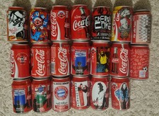 20 Stück alte "Coca Cola" Dosen, Fußball verschiedene Dosen,  Sammeldosen  #145