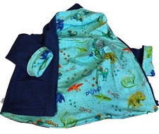 Wollwalkjacke Wendejacke Dino Kapuze Taschen Zipfeljacke Baby Kinder Handmad