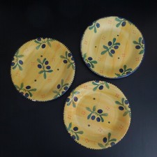 3 Essteller Provence Keramik Steingut Gemalt Hand Art Déco Frankreich N6328