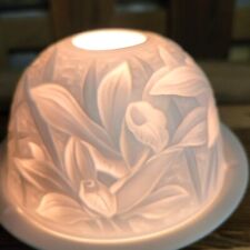 Porzellan Windlicht Blumen Schwertlilie Iris Blumenmotiv Blüten Blütenkelche