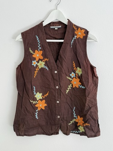 Vintage leinen bluse weste - bluse,