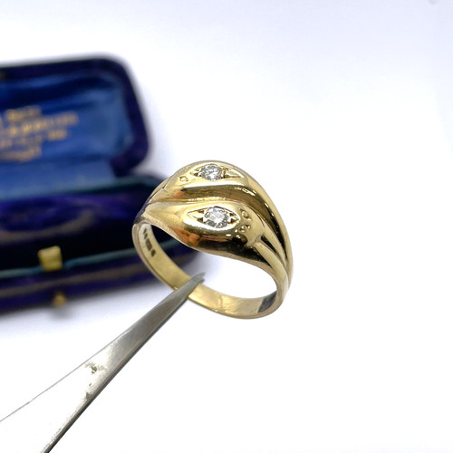 Vintage gold diamant ring - vintage, 9