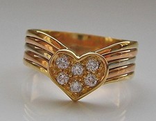 Wempe*Brillant Ring*750 Gelb-Rot-Weiß-Gold 0,20 ct Finger Damen Herz Ringe Gr 5