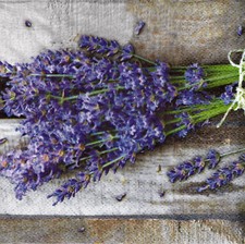 3 Servietten ~ Sommer, Blumenstrauß mit Lavendel auf Holz, Landhaus ~ 33x33