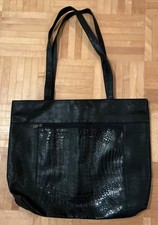 Shopper Damen Echt Leder Groß Ledertasche Umhängetasche Vintage schwarz