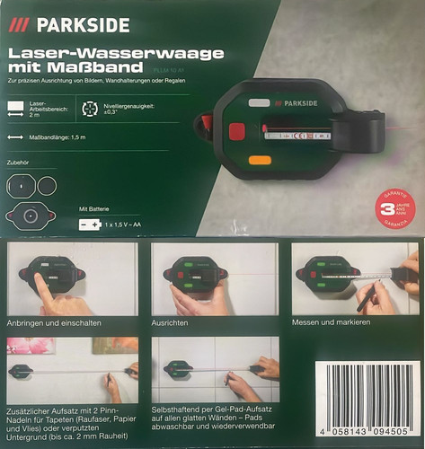 Parkside laser wasserwaage - parkside, mit