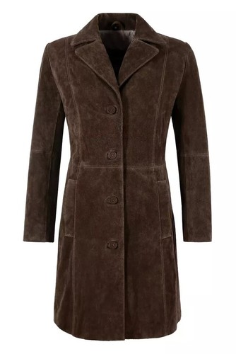 Braune damen wildleder - wildleder, mantel