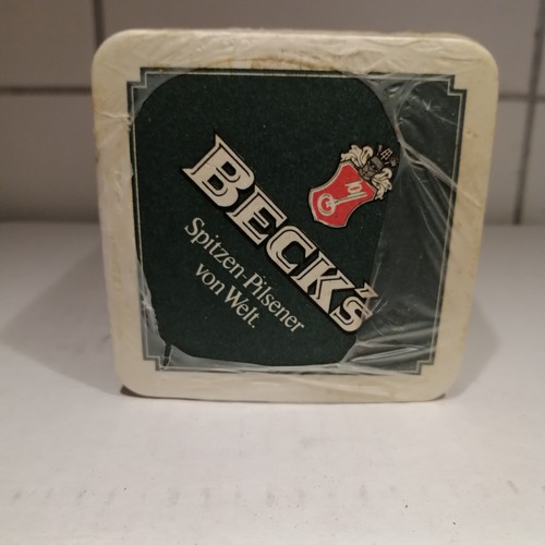 Bierdeckel becks 70er eckig - becks,