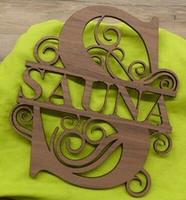SAUNA Monogramm Schild