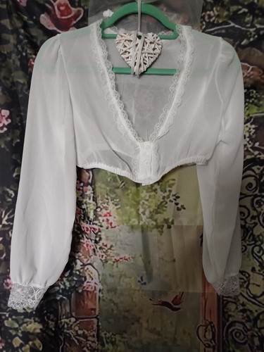 Dirndl bluse langarm weiß - dirndl, gr