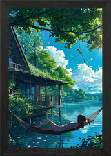 Anime Landschaft gerahmtes