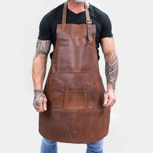 Schürze leder grill koch - leder,