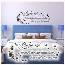 Wandtattoo Liebe ist beim Aufwachen Wandaufkleber Wandtaufkleber Tattoo W304