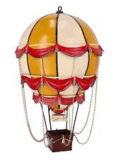 Modell Von Einem Heißluftballon IN Zinn Deko Kugel Von Farbe Gelb Rot