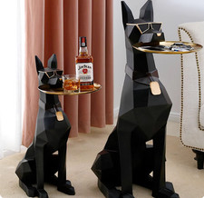 Dobermann Hund Figur Tablett