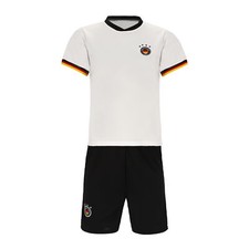 Deutschland Kinder Trikot Set Fußball WM EM Fan Zweiteiler Weiss Schwarz