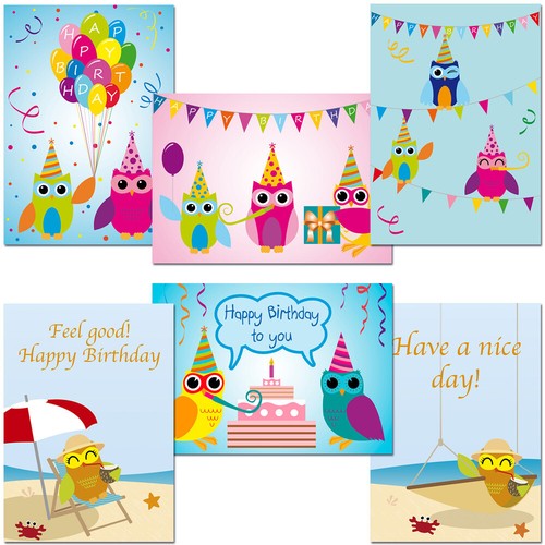 Postkarten geburtstag happy - postkarten,