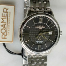 Neu! Roamer SwissMade Automatic R-MATIC II sw/silber STP1-11 wie ETA 2824II