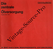 alte Werbung Haas & Sohn Die zentrale Ölversorgung Prospekt Vintage 1960er Jahre