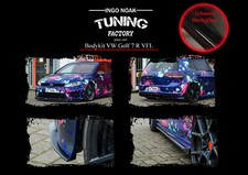 Bodykit Frontspoiler Diffusor Schweller ABS für VW Golf 7 R VFL Schwarz Glanz