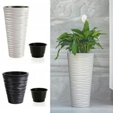 Blumentopf Blumenkübel Welle 3D Effekt Pflanzgefäß Übertopf bis 75cm mit Einsatz